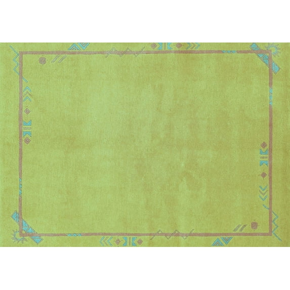 Ahgly Company Indoor Rectangle Abstract Light Blue Modern Area Rugs, 7' x 9'