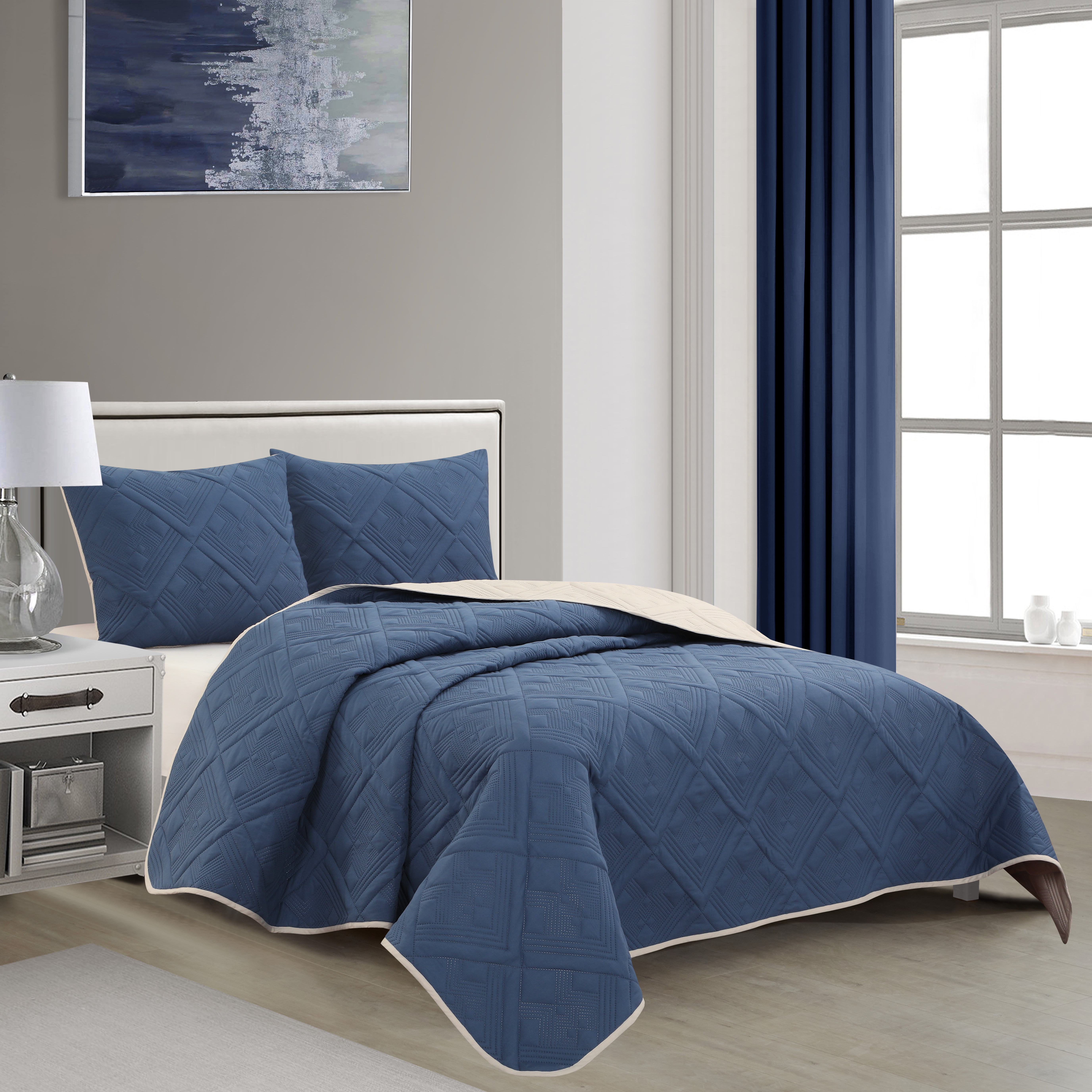 Premium Quality Oversized Global Patch Reversible Comforter Set 