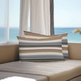 thumbnail image 5 of Vintage Stripes Outdoor Pillow Covers Set of 2 Blue Yellow Brown Striped Watercolor Retro Waterproof Throw Pillow Case Decorative Square Cushion Cover for Patio Couch Garden Balcony, 20"x12", 5 of 9