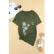 thumbnail image 1 of ABPHQTO Camiseta de mujer verde con cuello redondo y estampado de diente de león, 1 of 5