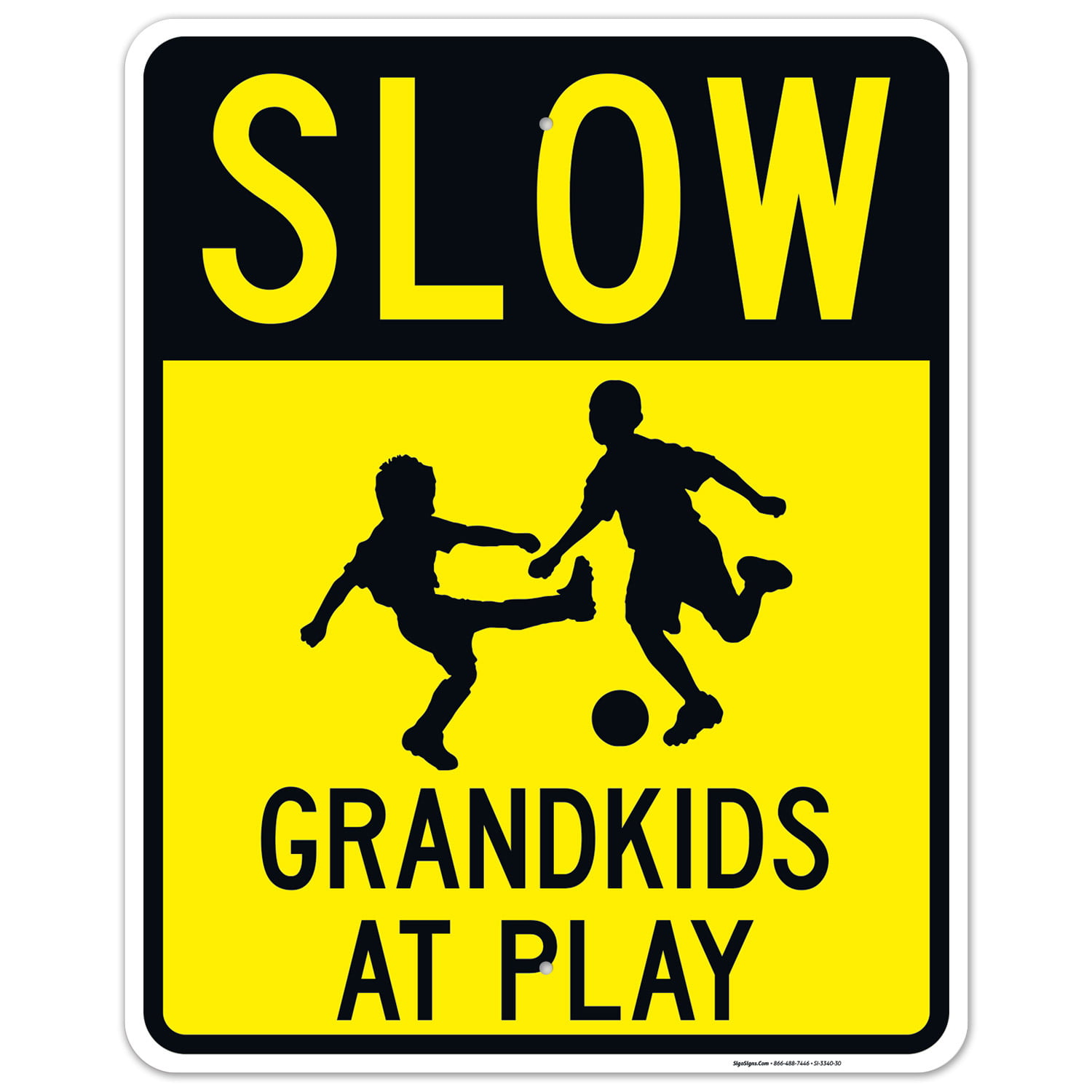 週末限定直輸入♪ Slow Grandparents At Play Sign, Traffic Sign, 24x30 Inches, Rust  Free .063アルミニウム、耐フェード性、屋内/屋外用、 Made in USA by Sigo Signs