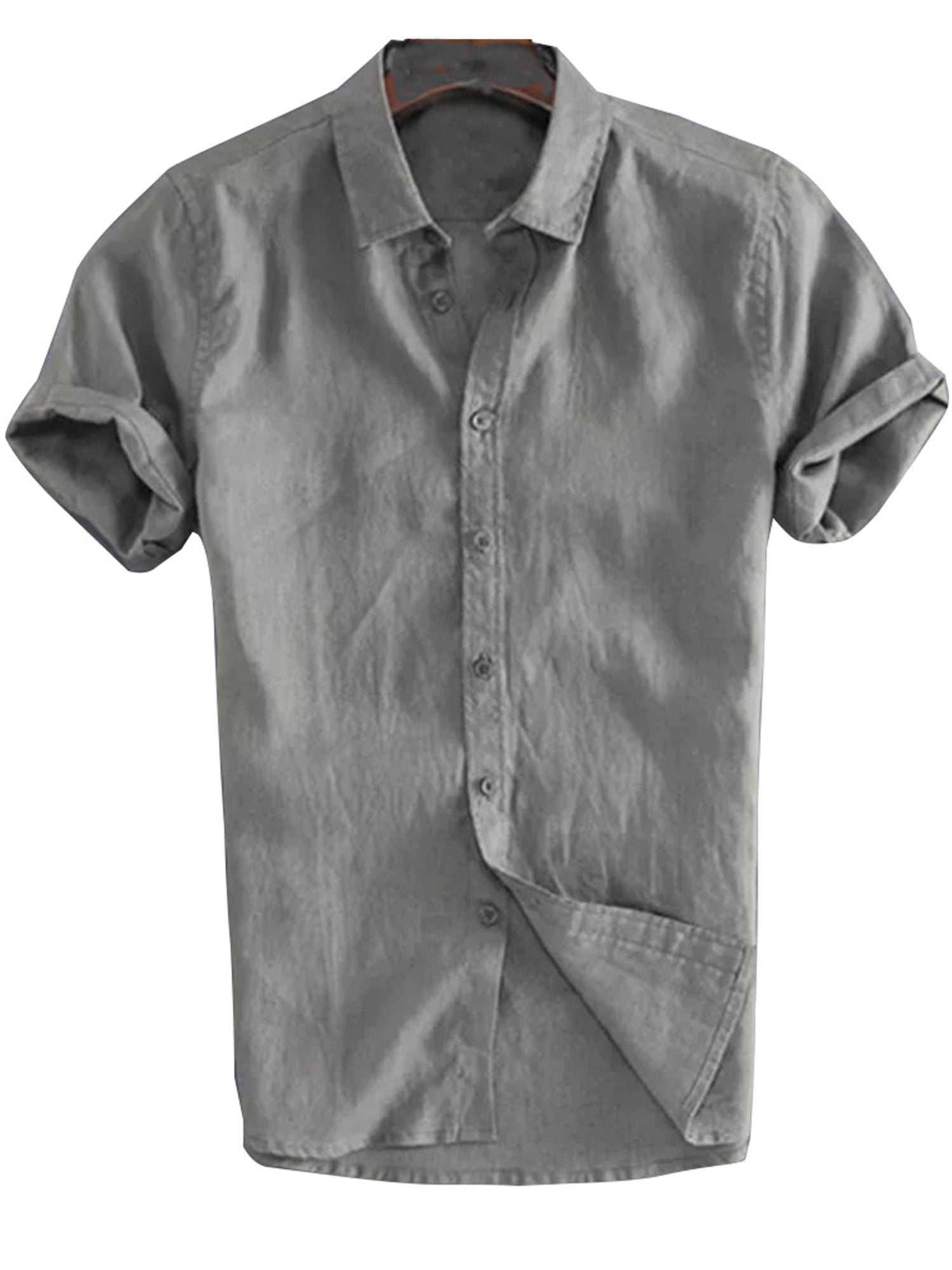 Men Button Down Short Sleeve Shirts 