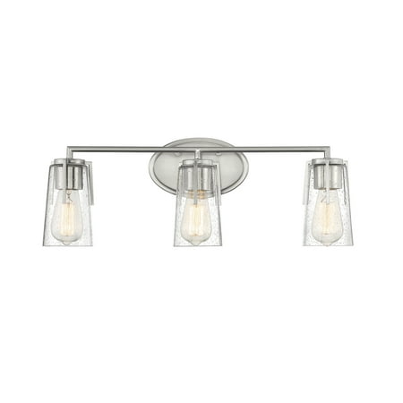

Savoy House 8-7045-3-SN Sacremento 3 Light Bathroom Vanity Light in Satin Nickel (24 W x 9 H)
