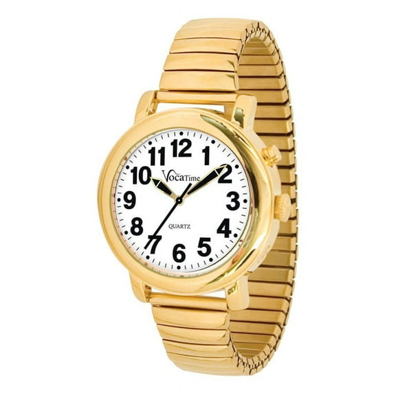 Mens Gold Tone Talking Watch - Gold Tone Expansion Band