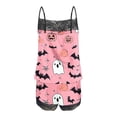 thumbnail image 4 of ZToonmas Women Halloween Print 2 Piece Pajama Set Lace Trim Cami Top and Shorts Soft Ladies Sleepwear Loungewear, 4 of 5