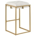 thumbnail image 3 of Nadia Square Padded Seat Counter Height Stool (Set of 2) Beige and Gold, 3 of 11