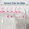 thumbnail image 3 of 10 Pcs. Plastic Hangers - Non-Slip, Sturdy, and Heavy Duty Coat Set with 360° Swivel Hook for Clothes (Pink), 3 of 4