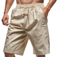 thumbnail image 3 of Men’s Cotton Linen Casual Shorts Beach Vacation Sports Cool Summer Bottoms, 3 of 5