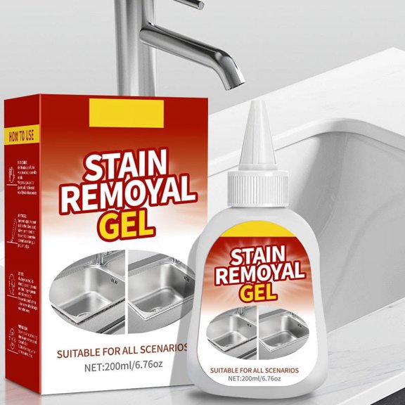 Vxdvou Stain Remover Gel Cleaner, Multi-Purpose Powerful Cleaning Gel for Grease, Kitchen, Bathroom & Laundry, 200ml Deep Stain Remover with Mild Odor, Easy to Use