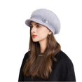 thumbnail image 2 of Women's Brimmed Beanie, Winter Knit Cloche Hat with Slouchy Crown, Trendy Fedora Design for Ladies, One Size Fits Most Cold Weather Cap, 2 of 5