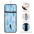 thumbnail image 4 of 3-Piece Travel Toiletry Bag Set, Hanging Wash Bag with Makeup Bag & Brush Case,Waterproof Cosmetic Organizer for Travel, Gym & Home Cerulean Feather Watercolor Art, 4 of 10