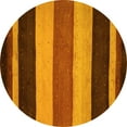 thumbnail image 1 of Ahgly Company Indoor Round Abstract Yellow Contemporary Area Rugs, 7' Round, 1 of 4