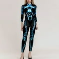 thumbnail image 2 of FYEGRE Women's Carnival Jumpsuit Women's Futuristic Skeleton Robot 3D Print Full Bodysuit Halloween with Back Zipper Design Sky Blue XL, 2 of 6