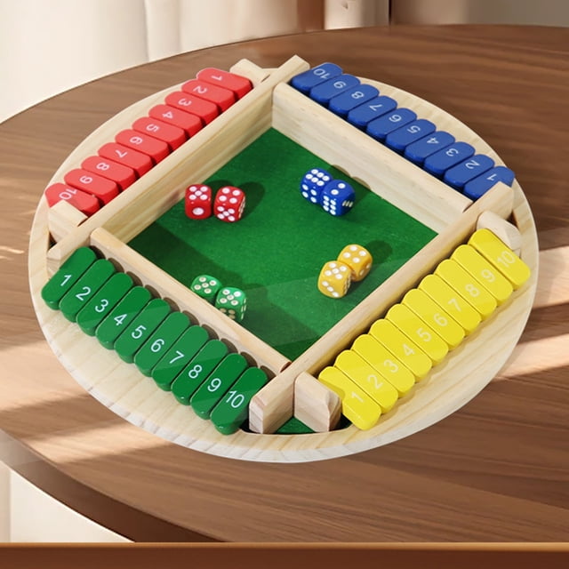 WHEANG Shut The Box Dice Game 2 4 Players Classic Board Game For Adults Wooden Tabletop Game With Dices And Instruction Math Strategy Game For Christmas
