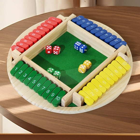 Shut The Box Dice Game 2 4 Players Classic Board Game For Adults Wooden Tabletop Game With Dices And Instruction Math Strategy Game For Christmas