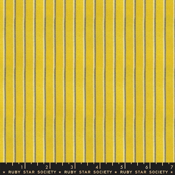 Goldenrod stripe cotton woven fabric - Ruby Star Warp Weft Wovens Sold by the Quarter Yard
