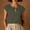 Army Green, variant on Women's Summer Solid Color Cotton Linen Casual V Neck Tank Tops Cap Sleeve Loose Fit Blouses Tunic Shirts Yellow