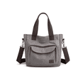 thumbnail image 1 of Bolsa Moderna Y Urbana De Lona De Gran Capacidad Para Mujer Gris Cafe, 1 of 5