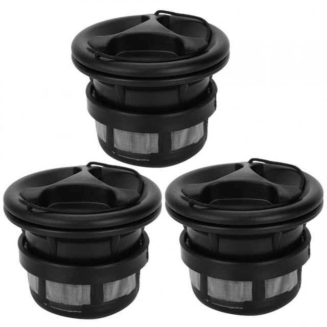 2.4in PVC Air Valve, Kayak Boat Black Gray 3Pcs Safety Air Valve with Filter Mesh Accessory for Inflatable Tent, Boat, Kayaks