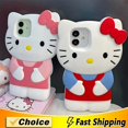 thumbnail image 2 of Sanrio 3D Stereoscopic Hello Kitty Cases For iPhone 15 14 13 12 11 Pro Max Mini XR XS 8 Plus Soft Silicone Shockproof Back Cover Pink For iPhone13 Pro Max, 2 of 5