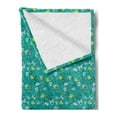 thumbnail image 2 of Floral Soft Flannel Fleece Throw Blanket, Botanical Pattern Colorful Meadow Flowers and Flying Butterflies, Cozy Plush for Indoor and Outdoor Use, 50" x 70", Dark Seafoam and Multicolor, by Ambesonne, 2 of 5