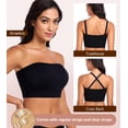 thumbnail image 6 of Exerin Women's Strapless Wireless Non-Slip Lightly Padded Seamless Bandeau Bra(Black,M), 6 of 7