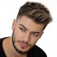 thumbnail image 3 of Peluca de pelo corto y liso para hombre, pelucas completas de uso diario para hombre guapo, 3 of 4