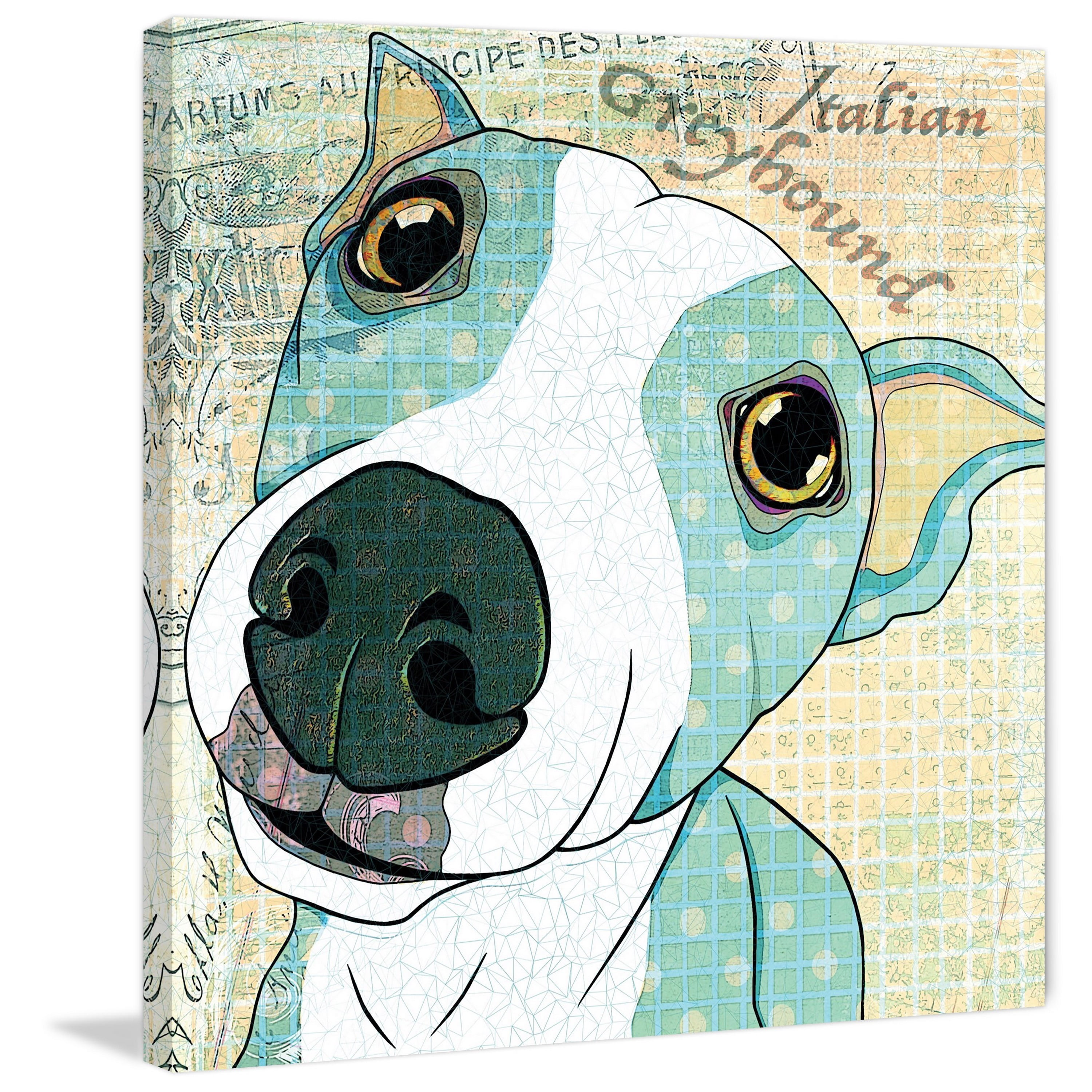 Marmont Hill "Italian Greyhound" by Stephanie Gerace Painting Print on Wrapped Canvas