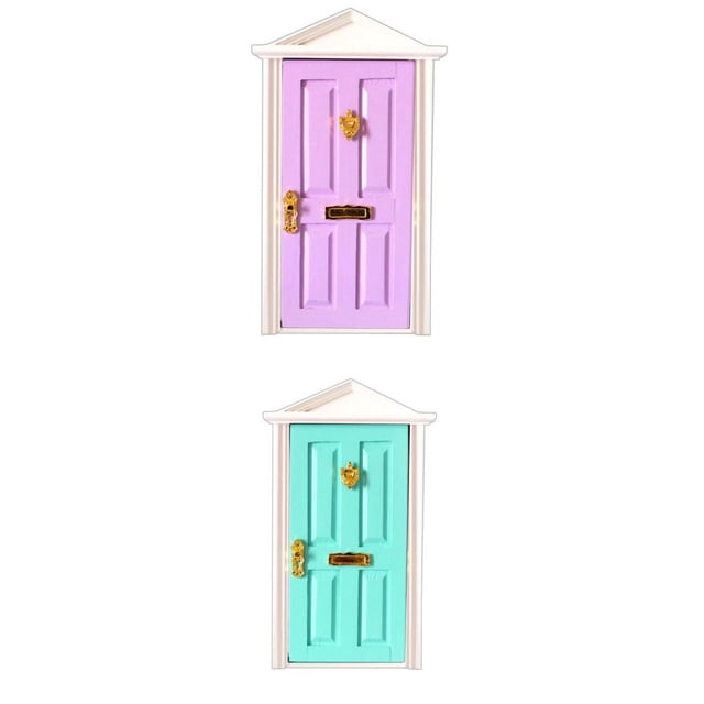 1:12 Dollhouse Muebles Accesorio 4 Paneles Puerta Interior Con 2pcs Sunnimix Muebles en miniatura de casa de muñecas