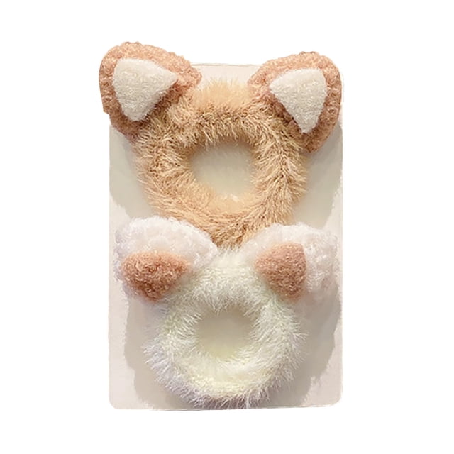 Coleteros de peluche - Orejas de gato/ciervo/oso - Suave peluche para niñas/mujeres - 1 par de bonitos accesorios para el pelo/muñeca