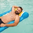 thumbnail image 6 of Big Joe Kona Hammock No Inflation Needed Pool Lounger with Headrest, Paintbrush Yellow Double Sided Mesh, Quick Draining Fabric, 4 feet Big, 6 of 9