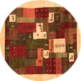 thumbnail image 1 of Ahgly Company Indoor Round Abstract Orange Contemporary Area Rugs, 6' Round, 1 of 1