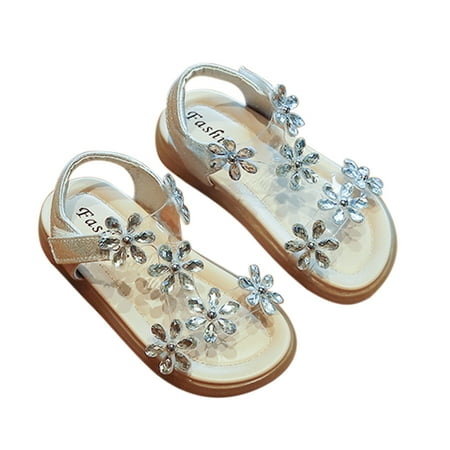 

Hawee Girls Transparent T-Strap Snow Flake Sandals JW276 Size 8-13.5