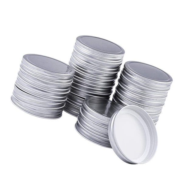 Ounissouiy 24 tapas de tarros de boca ancha de tipo dividido de 86 mm tapas de almacenamiento con silicona Cocina y Comedor No.02