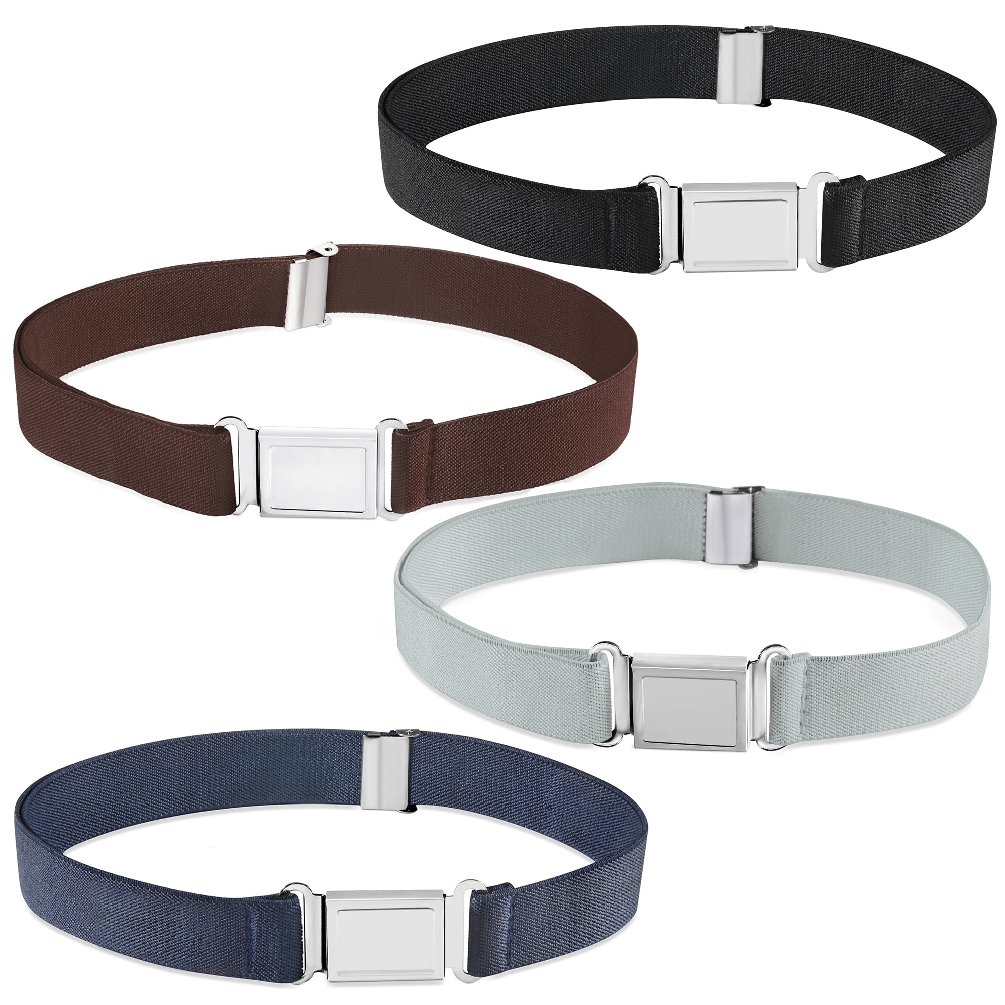 Buyless Fashion Kids Boys Toddler Adjustable Elastic Belt with Magnetic Buckle 4 Pack