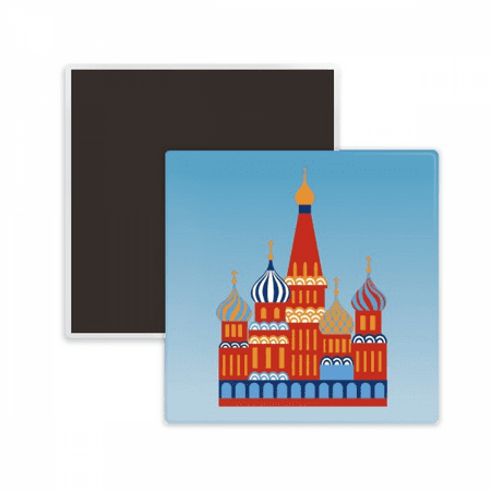 

Russia National Symbol Kremlin Pattern Square Ceracs Fridge Magnet Keepsake Memento