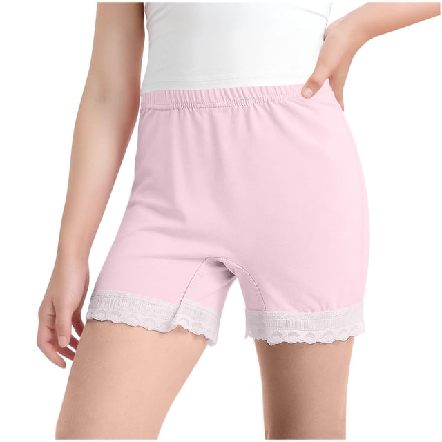Girls Summer Shorts Flare Leg High Waist Safety Crotch Pants 3 Quarter Length Polyester