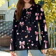 thumbnail image 4 of Womens Oversized Cute Heart Cropped Cardigan Spring 2026 Trendy Lightweight Crew Neck Button Valentine's Day Sweater, 4 of 6