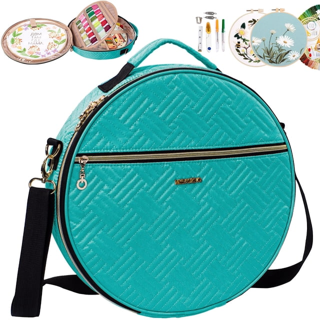 Bolsa de bordado MYBAGZING Bolsa de almacenamiento redonda para bordar