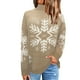 thumbnail image 1 of Gibobby Sueter para mujer Suéter de Navidad para mujer, suéter de vacaciones, ligero, cálido, cuello redondo, suéteres gruesos(Caqui,G), 1 of 5