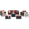 thumbnail image 3 of Ovios Outdoor Patio Furniture Set with 360 Degree Swivel Rocking Chairs 7 Pieces All Weather Wicker Patio Sectional Sofa with Steel Coffee Table, 3 of 10