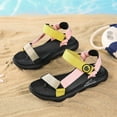 thumbnail image 2 of Sandals Kids Sports Outdoor Hiking Athletic Open Toe Sandal Girls Summer Lightweight Adjustable Straps Sport Sandals Yellow 30, 2 of 7