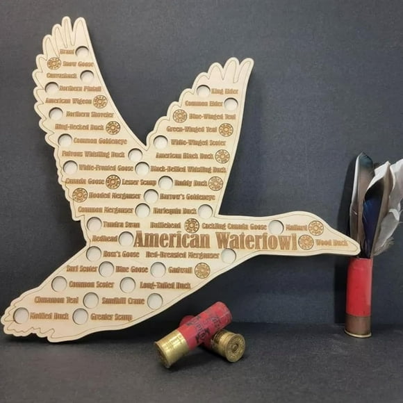 Clearance!TAKTUK American Waterfowl Duck Hunting Sign American Waterfowl Hunting Map Wooden Duck Species Display Plaque Present for Duck Or,Clearance Items