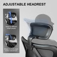 thumbnail image 4 of Sihoo M18 Ergonomic Office Chair, Mesh High Back, PU-Coated Casters, 2D Arm & Headrest, Desk Chair for Home Office & Gaming, Adult, 300lbs, Light Black, 4 of 12