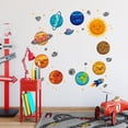 thumbnail image 5 of Pegatinas removibles de planetas de dibujos animados lindos de pared calcomanías impermeables para dormitorio de niños, 5 of 5