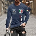 thumbnail image 2 of Mens Golf Shirts Stylish Long Sleeve Slim Fit Printed Versatile Mens Performance Polos,Navy,3XL, 2 of 4