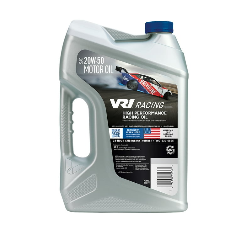 3 pack) Valvoline VR1 Racing SAE 20W-50 Conventional Motor Oil, 5