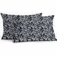 thumbnail image 2 of Lumbar Pillow Covers 20x12 Inch Set of 2, Black Spring Floral Waterproof Outdoor Pillow Covers, Farmhouse Flowers Elegant Pastoral Decorative Cushion Pillowcases for Couch, Sofa, Bed, Garden, Patio, 2 of 9