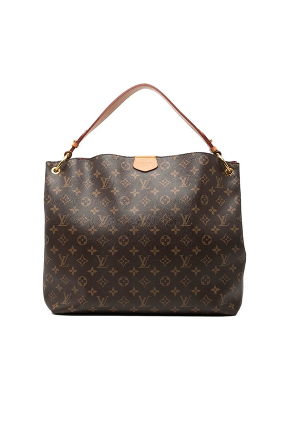 Pre-Owned Louis Vuitton Monogram Graceful MM One-Shoulder Bag M43703 Brown Leather Women's...