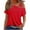 Red, variant on Fall gakvbuo Cold Shoulder Shirts Womens Summer Tops Short Sleeve One Sided Button Ruched Blouse T-Shirt Casual One Shoulder Tops Vacation Off The Shoulder Tunic Tee Top